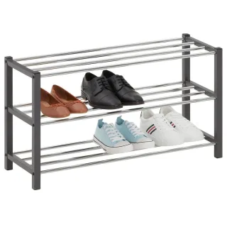 Idimex Schuhregal, Grau, Metall, Mode, 80x45x29 cm, Garderobe, Schuhaufbewahrung, Schuhregale