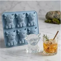 FOUORTUNATE-BEE Silikonform Hochlandrind Eiswürfelform für Whisky & Cocktails, Originelle Mini-Eiswürfel als Geschenk für Männer
