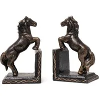 Moritz Buchstütze 2er Set Pferd 8 x 9 x 15 cm, Buchstützen Halter für Regal Buchständer Buchhalter Katzenmotiv