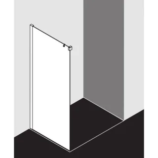 Kermi Nica Seitenwand 1-tlg. NITWL08020VAK 80x200cm, silber hochglanz, ESG klar, links, auf Duschwanne