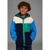 Scout Kapuzensweatjacke Tedey-Fleecejacke Colorblocking - NEU von SCOUT Teddyplüschjacke mit Kapuze und Stehkragen, hüftlanger Schnitt