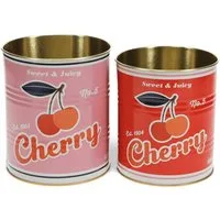 Rex London Aufbewahrungsdose Metall-Dosen 2er Set Ø11cm Ø10cm Retro Deko Aufbewahrung