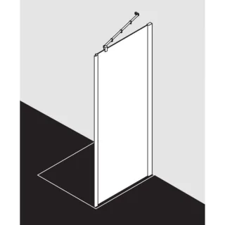Kermi Pasa XP Seitenwand für Pendeltür mit Festfeld PXUWD080181AK 80x185cm, silber mattglanz, ESG klar, auf Duschwanne