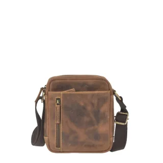 Greenburry Umhängetasche Vintage kompakt | Leder antikbraun