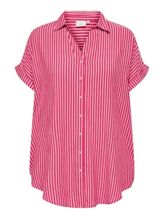 ONLY CARMAKOMA - CARPENNA S/S LOOSE SHIRT WVN Raspberry - Gr. - 44