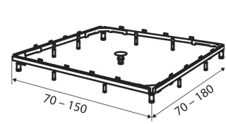 HSK Montagerahmen, für Acryl- und Marmor-Polymer-Duschwannen 70 x 70 bis 150 x 180 , 590150 590150