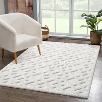 Carpet City Hochflor-Teppich FOCUS737, rechteckig, Höhe: 20 mm, Boho-Teppich, Hochtief-Muster/ 3D-Effekt, für Wohnzimmer, Schlafzimmer