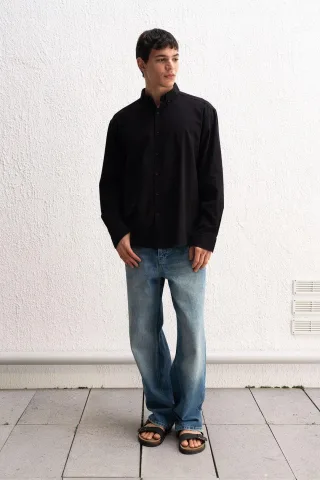 Baumwoll Übergröße Hemdbluse