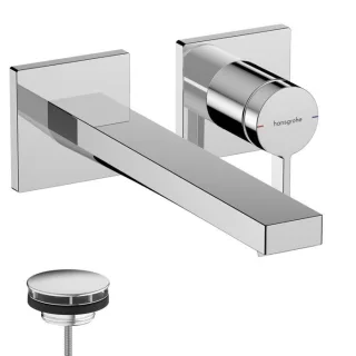 hansgrohe Tecturis E Waschtischarmatur 73051000 Ausladung 225mm, UP, für Wandmontage, chrom