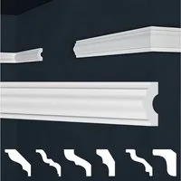 marbet design Stuckleiste E-18, 50 Meter / 25 Leisten, XPS Styropor weiß - Wandleisten Stuck Dekorbau Leisten E-Leisten - (50 Meter / 25 Leisten E-18)