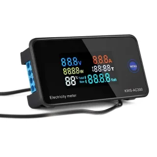 KEWEISI AC 50~300V 20A/100A Digital Electricity Meter Voltmeter Ammeter With CT Power Current Voltage Temperature Measur