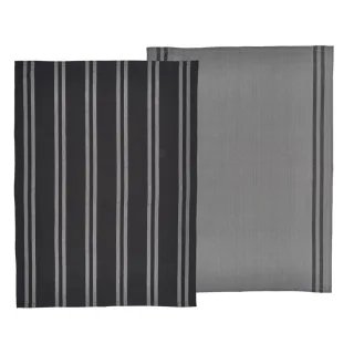 Geschirrtuch 2er Set saugstark Baumwolle schwarz 50x70cm | Södahl skandinavisches Design melierte Optik für eine moderne Küchenordnung im Haushalt.