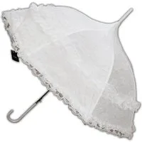 Susino Sonnenschirm BRAUTSCHIRM Ø86cm Weiß Automatik Braut Hochzeit Schirm, Stockschirm Sonnenschirm