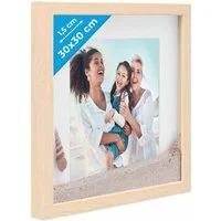 PHOTOLINI Bilderrahmen 3D-Objektrahmen zum Befüllen mit Passepartout und Glasscheibe, für 1 Bilder (1 Einzelrahmen), Rahmen 30x30 cm für Objekte bis 1,5 cm Tiefe zum Basteln & Verschenken