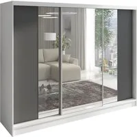 A&J MöbelLand GmbH Schiebetürenschrank VIDA 200 cm 3-türig Schrank mit Schubladen und Spiegel (TOP ANGEBOT! Geräumiger Schrank mit einer Breite von 200 cm und Spiegel, ideal zur Aufbewahrung von Kleidung und Accessoires. 3 Schubladen und viel Staurau