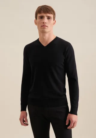 seidensticker Pullunder "Schwarze Rose" 1/1 V-Neck Uni