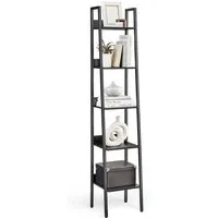 VASAGLE Standregal, Bücherregal, Leiterregal, 140/170 cm, Industrie-Design