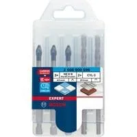 EXPERT HEX-9 HardCeramic Bohrer Mixed-Set, Ø 6mm, Bohrer-Satz 5-teilig, inkl. 2 CYL-3-Betonbohrer