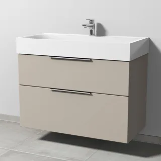 Sanipa 3way Waschtischunterbau zu Kaldewei Silenio Waschtisch mit 2 Auszügen, Kaschmir-Matt UP4561U