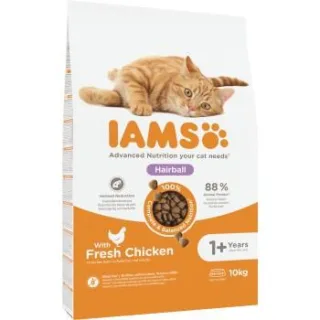 IAMS Advanced Nutrition Trockenfutter Katze, Adult, Hairball, Huhn 10 kg