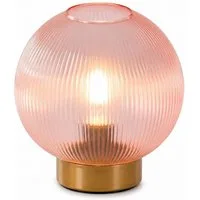 hab & gut LED Dekoobjekt LED Dekolampe Glaskugel Rosa warmweiß batteriebetrieben Tischlampe, LED fest integriert, Warmweiß, Warmweiß batteriebetrieben Glaskugel kompakt dekorativ modern