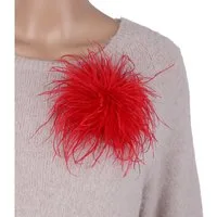 MIRROSI Brosche Edler Federbrosche, Feder-Anstecker im Boho-Vintage Stil, Ausgestattet mit Clip und Anstecknadel für sicheren Halt