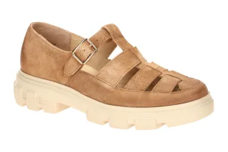Paul Green Damen Slipper 1204-039 Braun Dakar Plateau R?mer-Stil Echtleder Su...