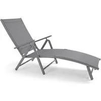 BruKa Gartenliege Sonnenliege RIO Grau Gartenliege Liegestuhl Strandliege Liege