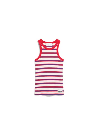 Armedangels - KANITAA STRIPE TOP light oatmilk-mars red-dynamo blue - Gr. - S