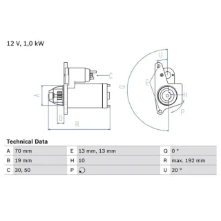 Bosch Anlasser 1,0 kW Nissan Renault 0986025690