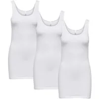 ONLY Tanktop ONLY 3er Pack Damen Top Live Love Long Basic Tank Tops
