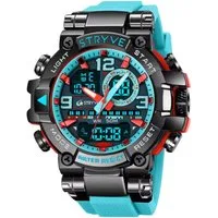 Tidy Quarzuhr Stryve Sportuhr Wasserdichte Militär Armbanduhren Silikon Mint