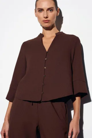 Damen Polyester Krepp Bluse