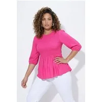 Angel of Style Longbluse Bluse A-Linie Smok-Büste 3/4-Ärmel Volant