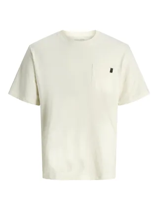 JACK&JONES - JJEDOVER SLUB TEE SS NOOS Antique White - Gr. - XXL