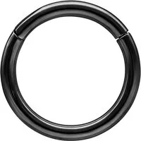 Wildcat Nasenpiercing Hinged Ring für Ohr, Nase, Lippe, Bauchnabel, 1 Stück, Titan Grad 23 - wasserfest, hautverträglich, Schwarz