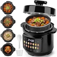 CkeyiN Pro Multikocher, 1600 W, 6 l Schüssel, Edelstahl, 14-in-1 Reiskocher, Pressure Cooker 1600W, Slow Cooker
