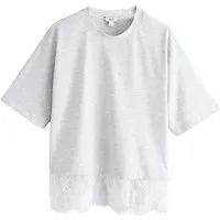 Next T-Shirt Kurzarm-T-Shirt mit Spitzensaum (1-tlg)