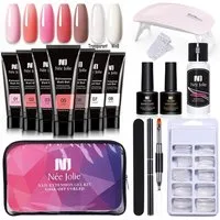 KINSI Lichthärtungsgerät Nagellack-Set 15ml 7 Farben Nagelverlängerung Set 16 Stück, Nagelwerkzeuge, Nagellampe