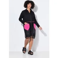 Angel of Style Sommerjacke Shirtjacke Straight Fit Jersey und Netz