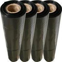 doitBau Baufolie 4 Rollen Baufolie Typ150 schwarz je 4m x 25m, (4-St)