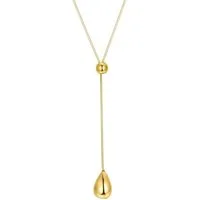 Hey Happiness Lange Kette Y-Halskette aus rostfreiem Edelstahl, 18K vergoldet, Damen Lariat-Halskette Tropfen Anhänger, Lange Eleganz mit Stil