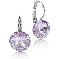 LUISIA® Paar Ohrhänger Silberne Ohrringe "Rivoli" mit 12 mm Kristallen von Swarovski® (2-tlg., inkl. Schmuckbox), Große Farbauswahl