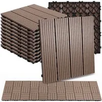 BlingBin Klickfliesen Terrassenfliesen 11 Stück 0,99 Balkonfliesen mit Klicksystem, 11 Stück, 11 St., 30B x 30T x 2H cm, Klickfliesen mit Drainagefunktion Bodenbelag Fliese für Terrasse