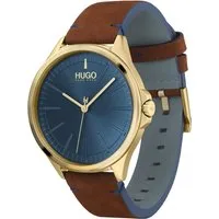 HUGO Quarzuhr #SMASH 1530134, Armbanduhr, Herrenuhr, Mineralglas, Lederarmband