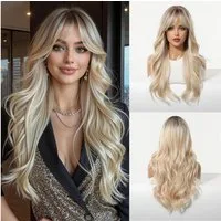 LuxusKollektion Kunsthaarperücke Perücke Damen Gewellt Pony Synthetikhaar Ombre Ombré Blonde 1245-5