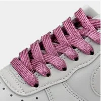 Kicksarchive Schnürsenkel Flache Glitzer Schnürsenkel Glitter Laces Kostüm Silber Bunt Weiß 8mm