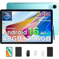 Aorlym Android 16 Tablet mit Tastatur 12 Zoll 2.4K 120Hz 256GB 12000mAh USB-C Tablet (12", 256 GB, Proprietär, GSM: B2/B3/B5/B8, 800, TDD: B34/38/39/40/41, WCDMA: B1/2/4/5/8, FDD: B1/2/3/4/5/7/8/18/19/20/25/26/28AB/66, GSM/WCDMA/FDD/TDD, GPS-Ortung, 