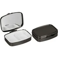 kwmobile Pillendose 2x Edelstahl Tablettenbox mit 2 Fächern - 5,5 x 4 x 1,5cm (2 St), Pillendose klein Tablettendose Tragbare Pillenbox Medikamentenbox Dose
