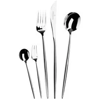 Picard & Wielpütz Solingen Besteck-Set Lotus, wahlweise als 24-, 30- oder 60-teiliges Set erhältlich (30-tlg), 6 Personen, Chromnickelstahl 18/10, modernes und außergewöhnliches Design